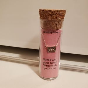 Sterling Silver Writing Necklace